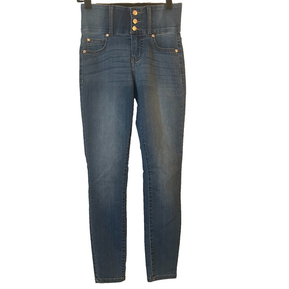 Guess Jeans Womens Size 25 High Rise Skinny Blue Stretch Denim 4 Button Closure - Picture 10 of 11